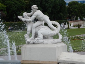 Belvedere Palace gardens, just wrestling an alligator over here